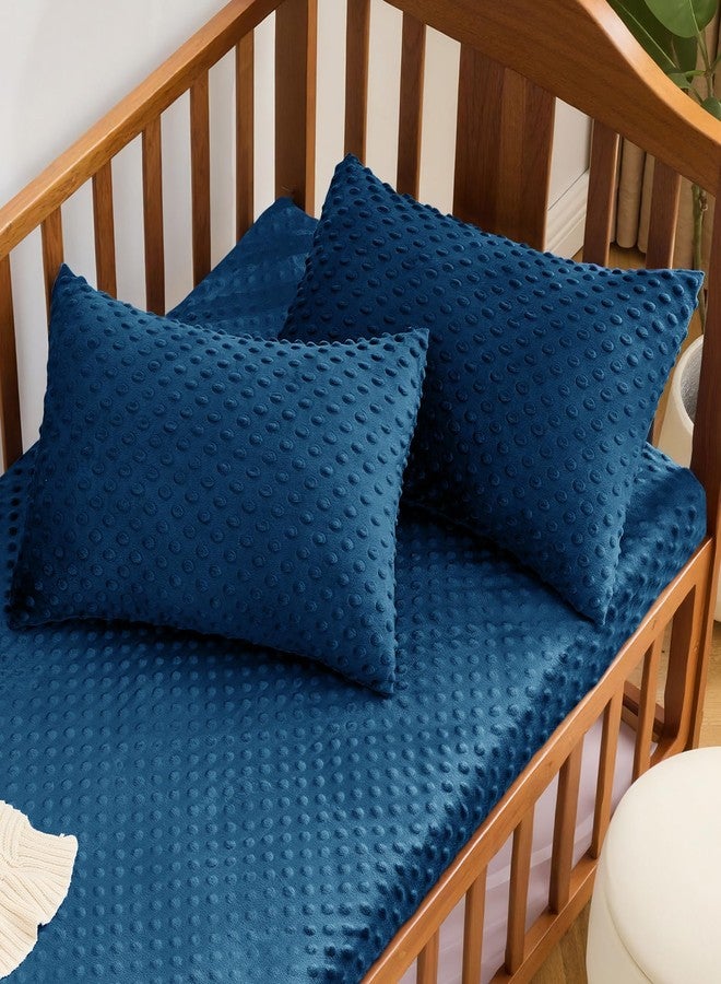 Entisn Toddler Pillowcase 13 x 18 Inch, 2 Pack Minky Dot Toddler Pillow Covers with Zipper Closure, Soft Fleece Pillow Shams for Nursery, Girls, Boys (Navy Blue) - Image 5